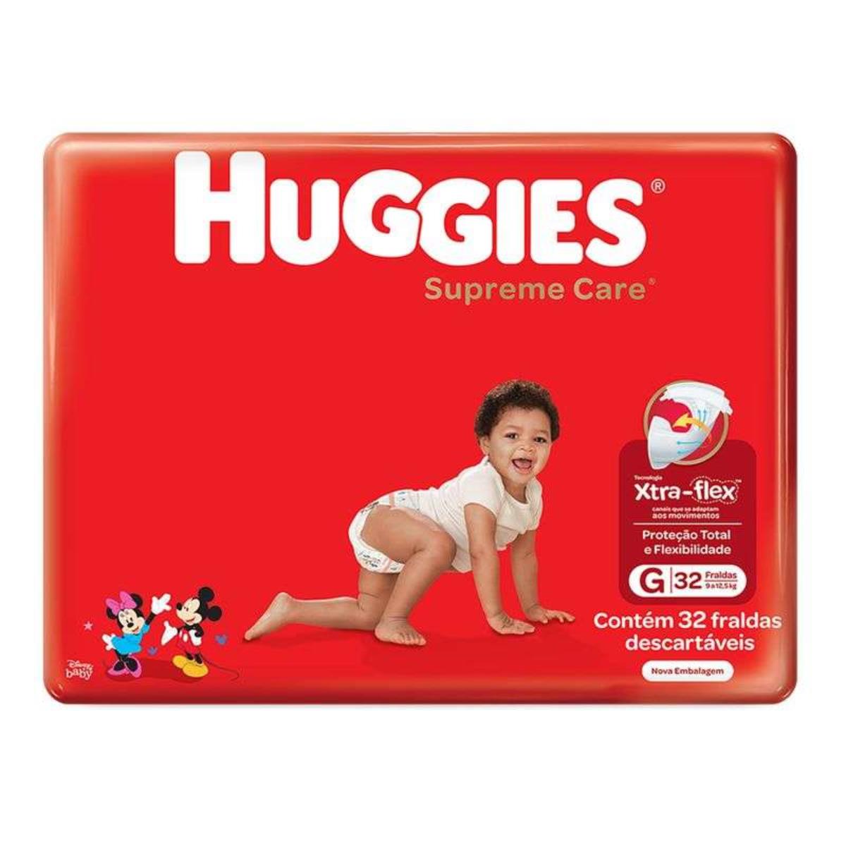 HUGGIES FRALDA DISNEY SUPREME CARE TAMANHO G COM 32 UNIDADES